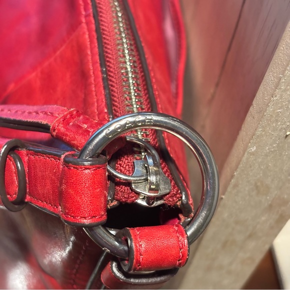 Coach Cherry Red Leather Hobo Bag - Picture 9 of 16